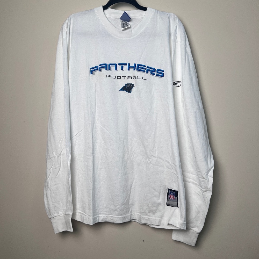 Vintage Carolina Panthers Authentic Reebok NFL Long Sleeve  Large White Game Day